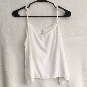 White flowy crop top